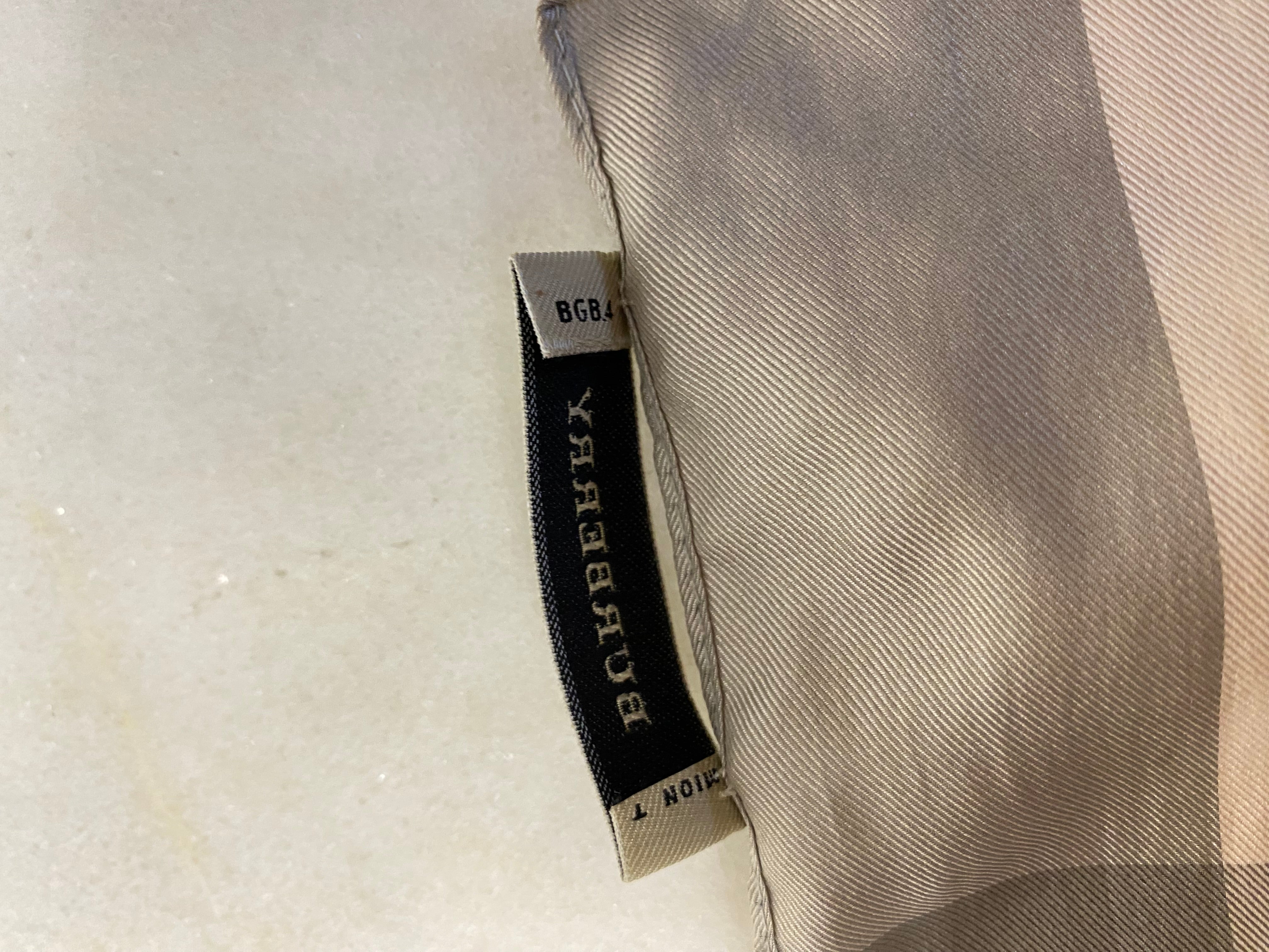 Burberry Beige Nova Check Silk Scarf