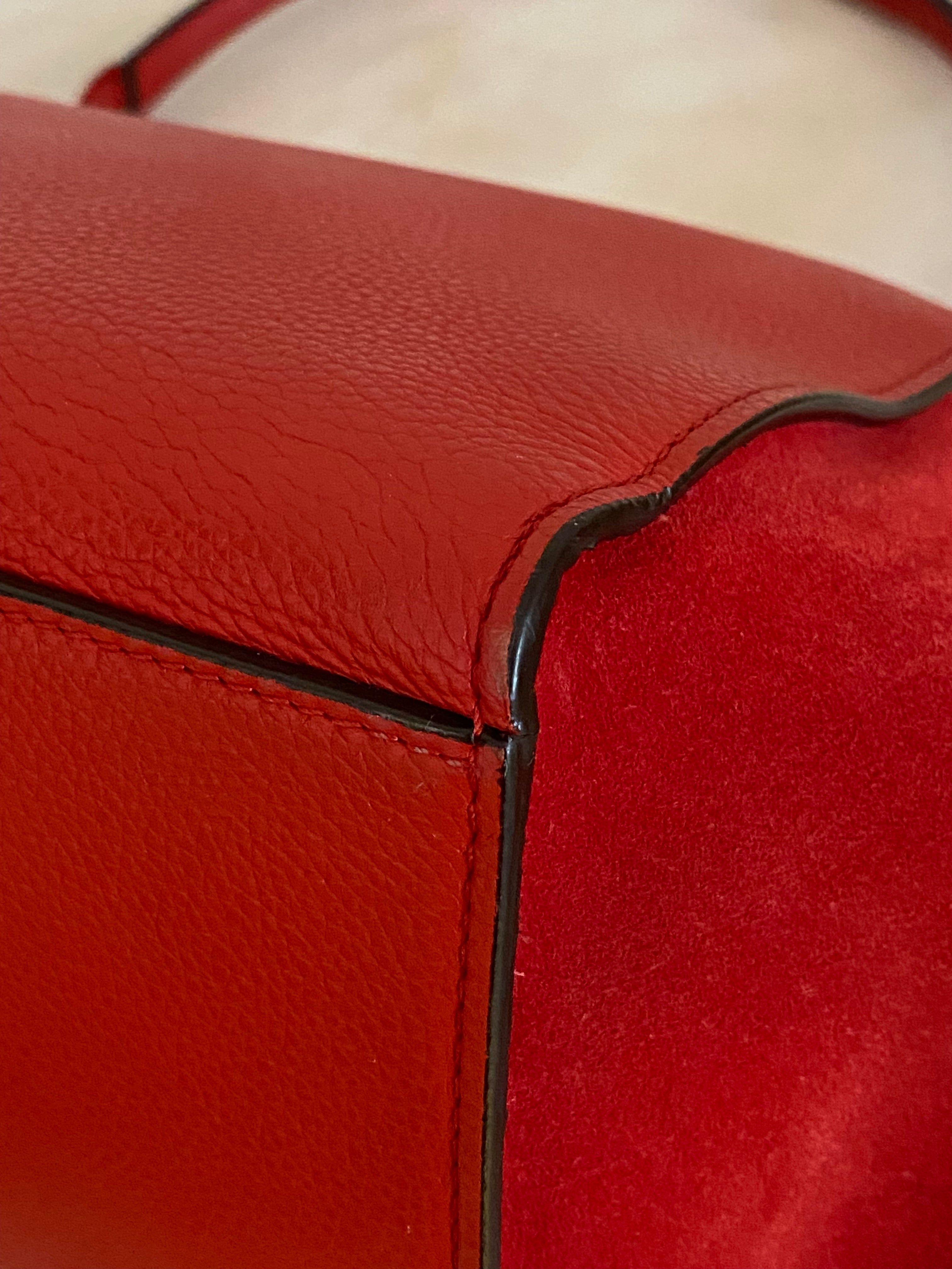 Celine Red Trapeze Top Handle Bag