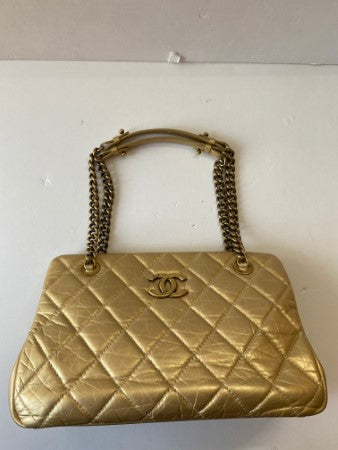 Chanel Gold CC Crown Tote Shoulder Bag