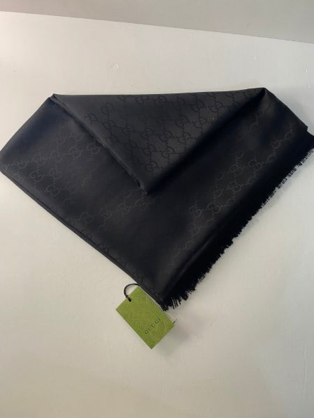 Gucci Black GG Scarf