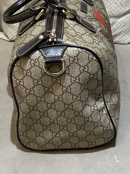 Gucci Bicolor GG Supreme Tattoo Print Joy Boston Medium Bag