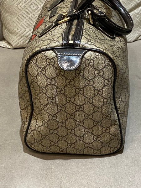 Gucci Bicolor GG Supreme Tattoo Print Joy Boston Medium Bag