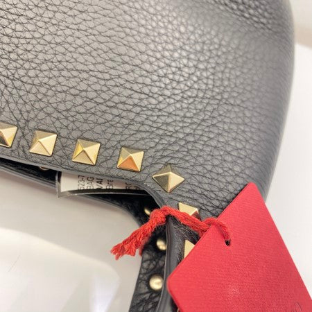 Valentino Black Rockstuds Hobo Small Bag