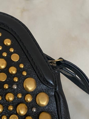 Gucci Black Studded Re(Belle) Crossbody Bag W/ Lion Head