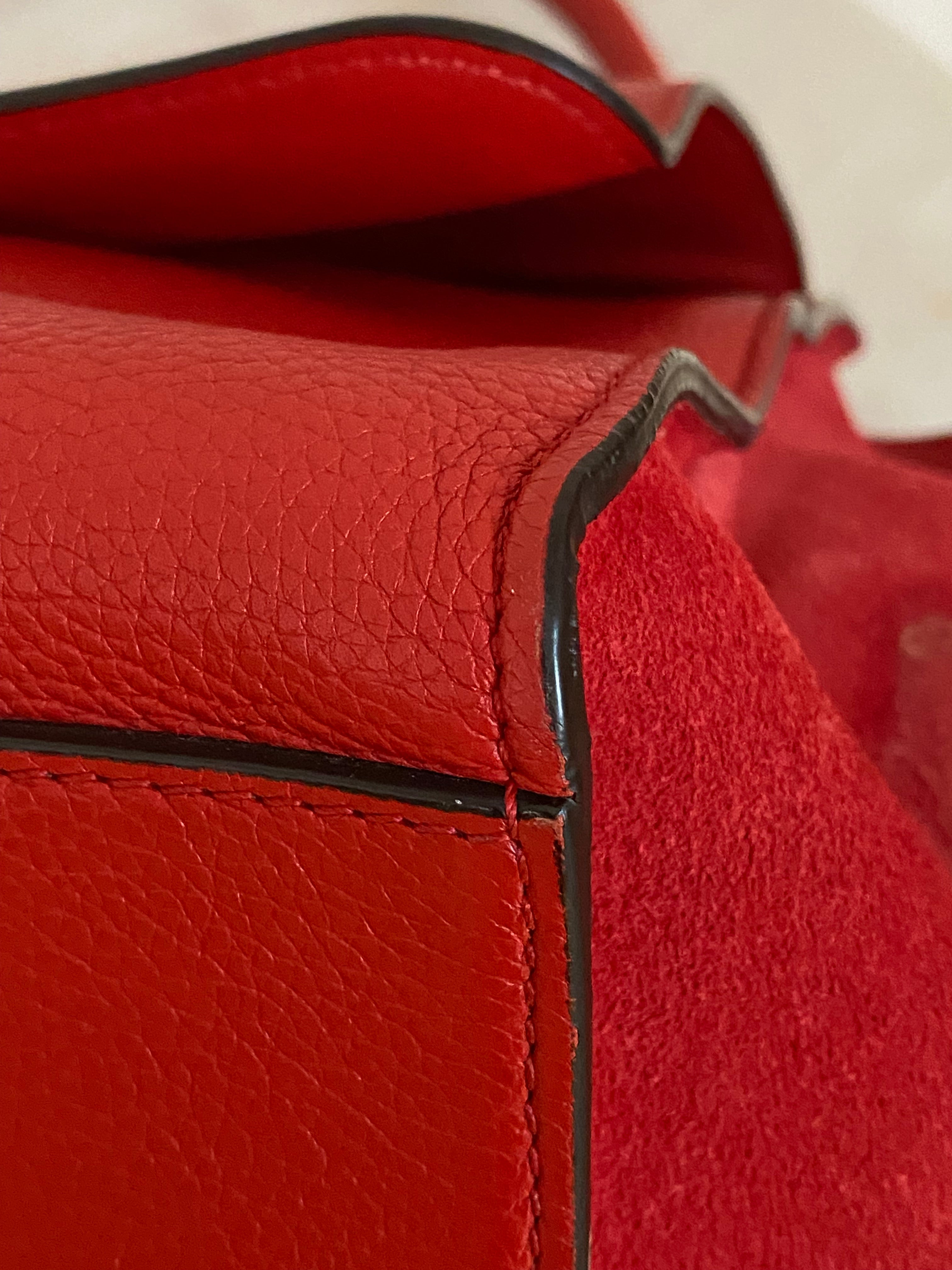 Celine Red Trapeze Top Handle Bag