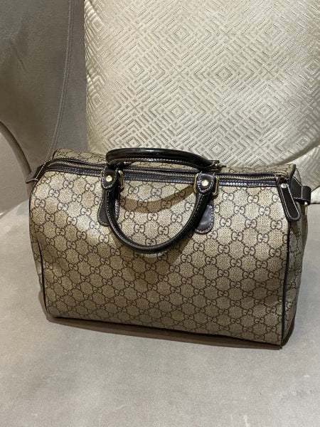 Gucci Bicolor GG Supreme Tattoo Print Joy Boston Medium Bag