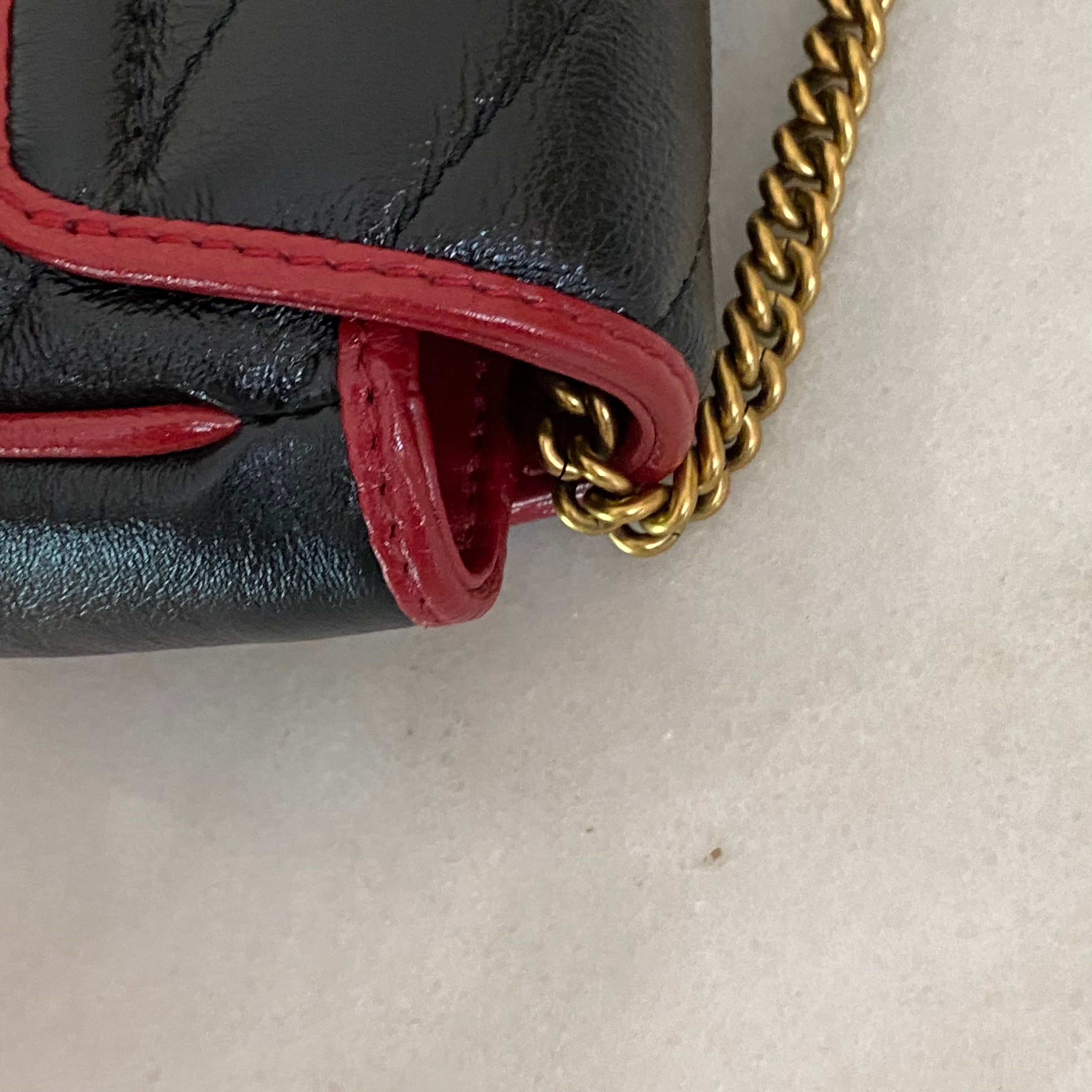 Gucci Bicolor Marmont GG Super Mini Crossbody Bag