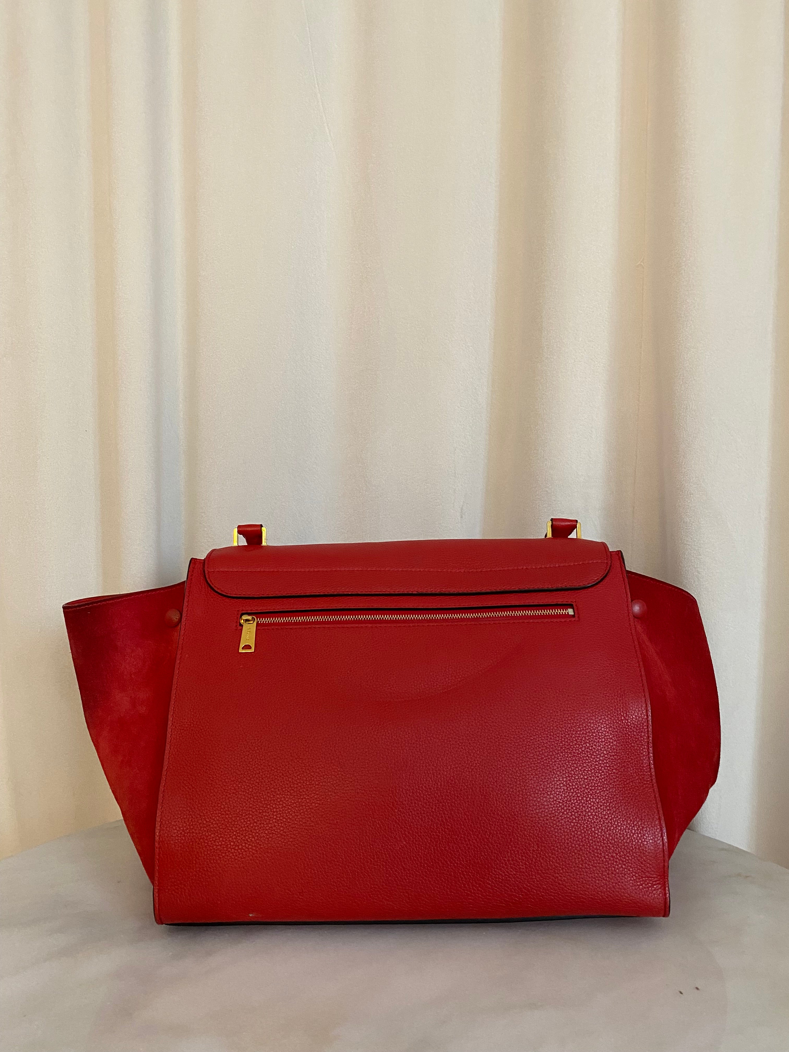 Celine Red Trapeze Top Handle Bag