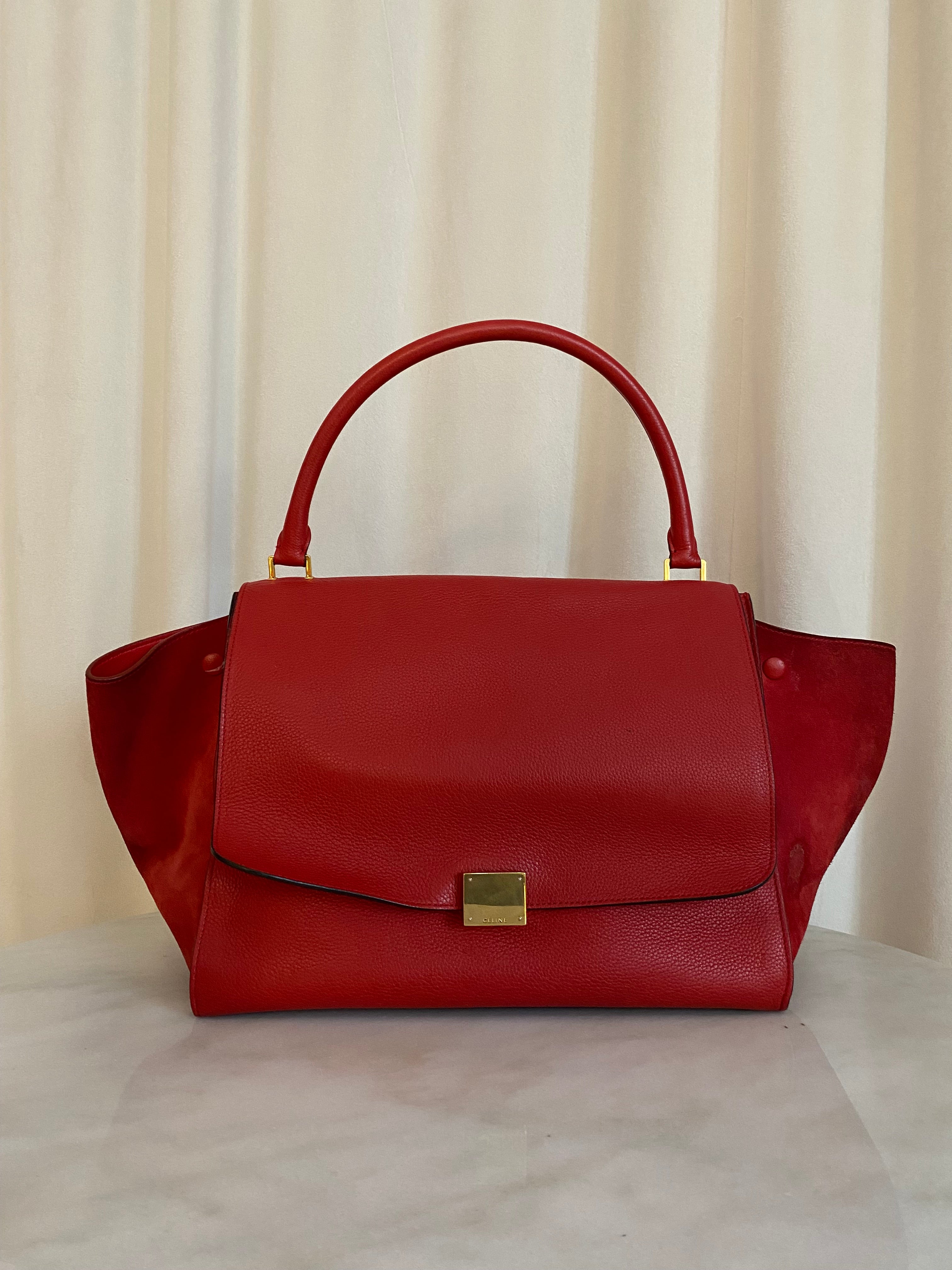 Celine Red Trapeze Top Handle Bag