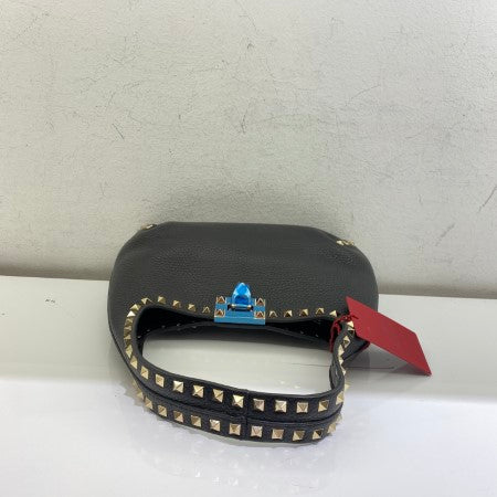 Valentino Black Rockstuds Hobo Small Bag