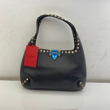 Valentino Black Rockstuds Hobo Small Bag