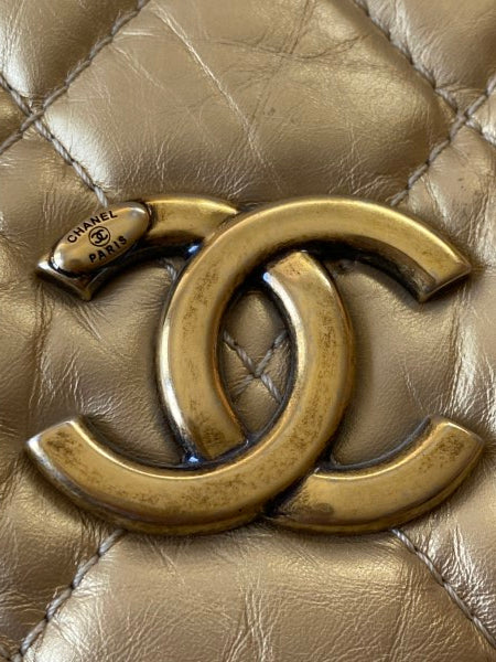 Chanel Gold CC Crown Tote Shoulder Bag