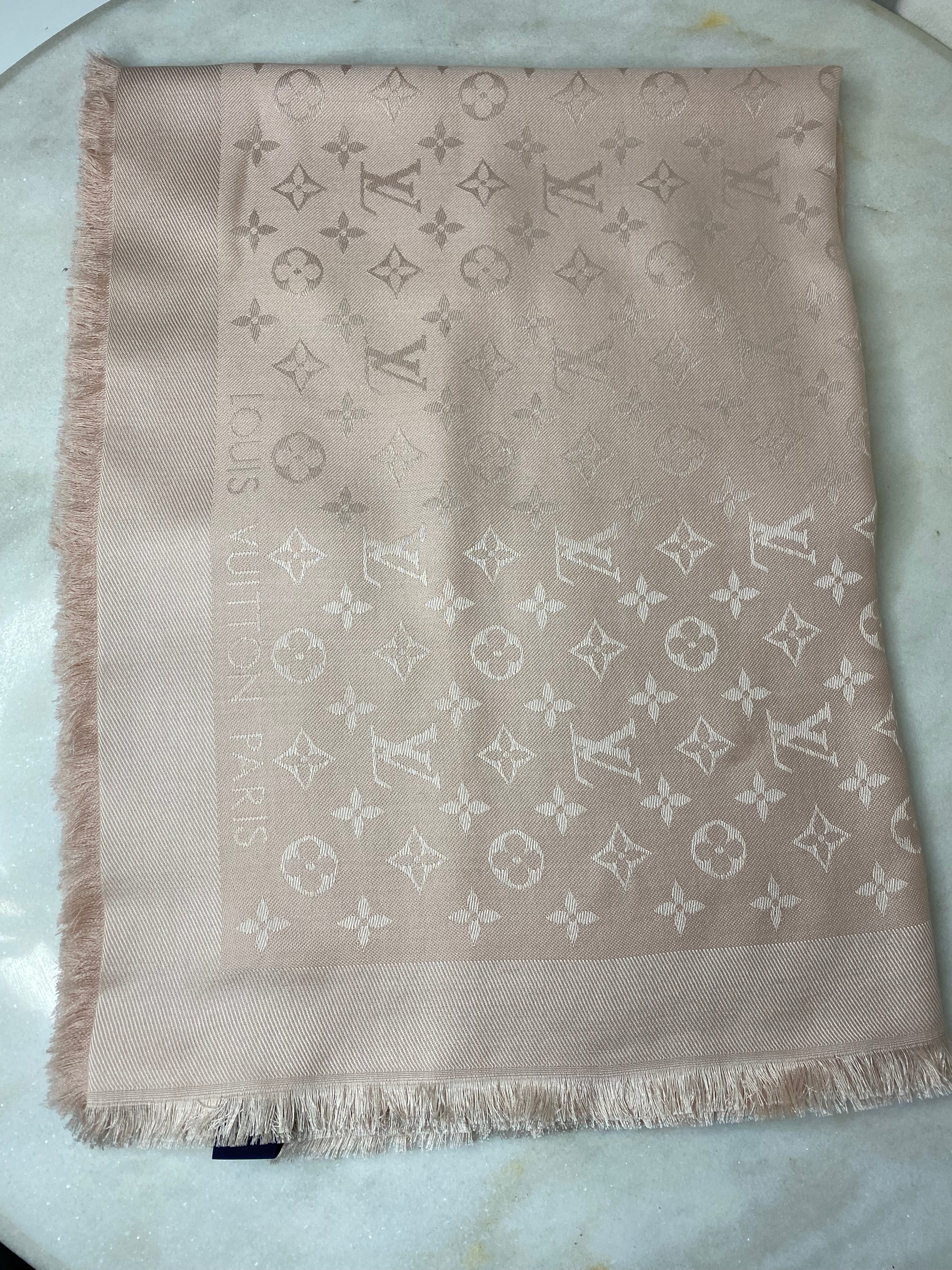 Louis Vuitton Pink Monogram Wool Scarf