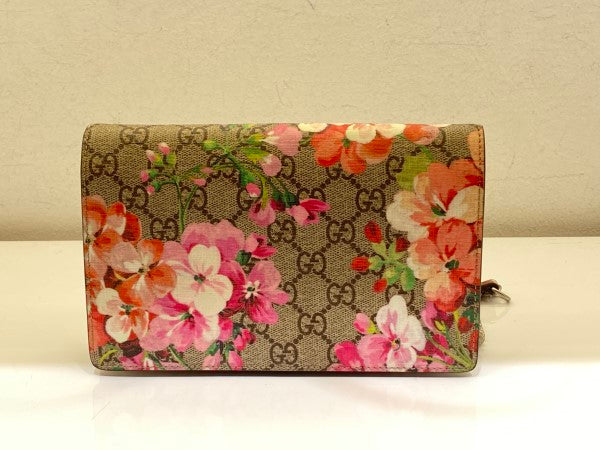 Gucci Bicolor GG Monogram Blooms Chain Wallet