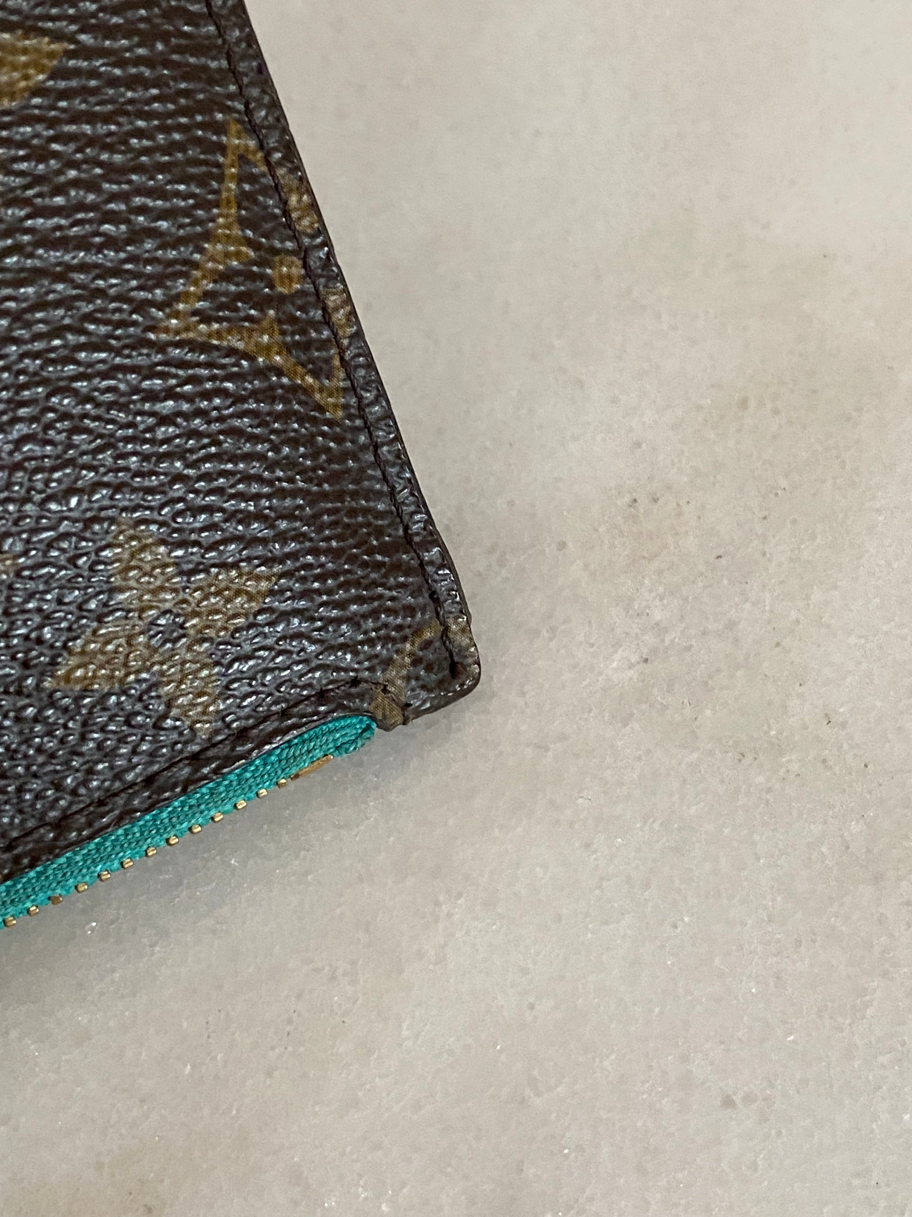 Louis Vuitton Monogram Turquoise Neverfull MM Pochette