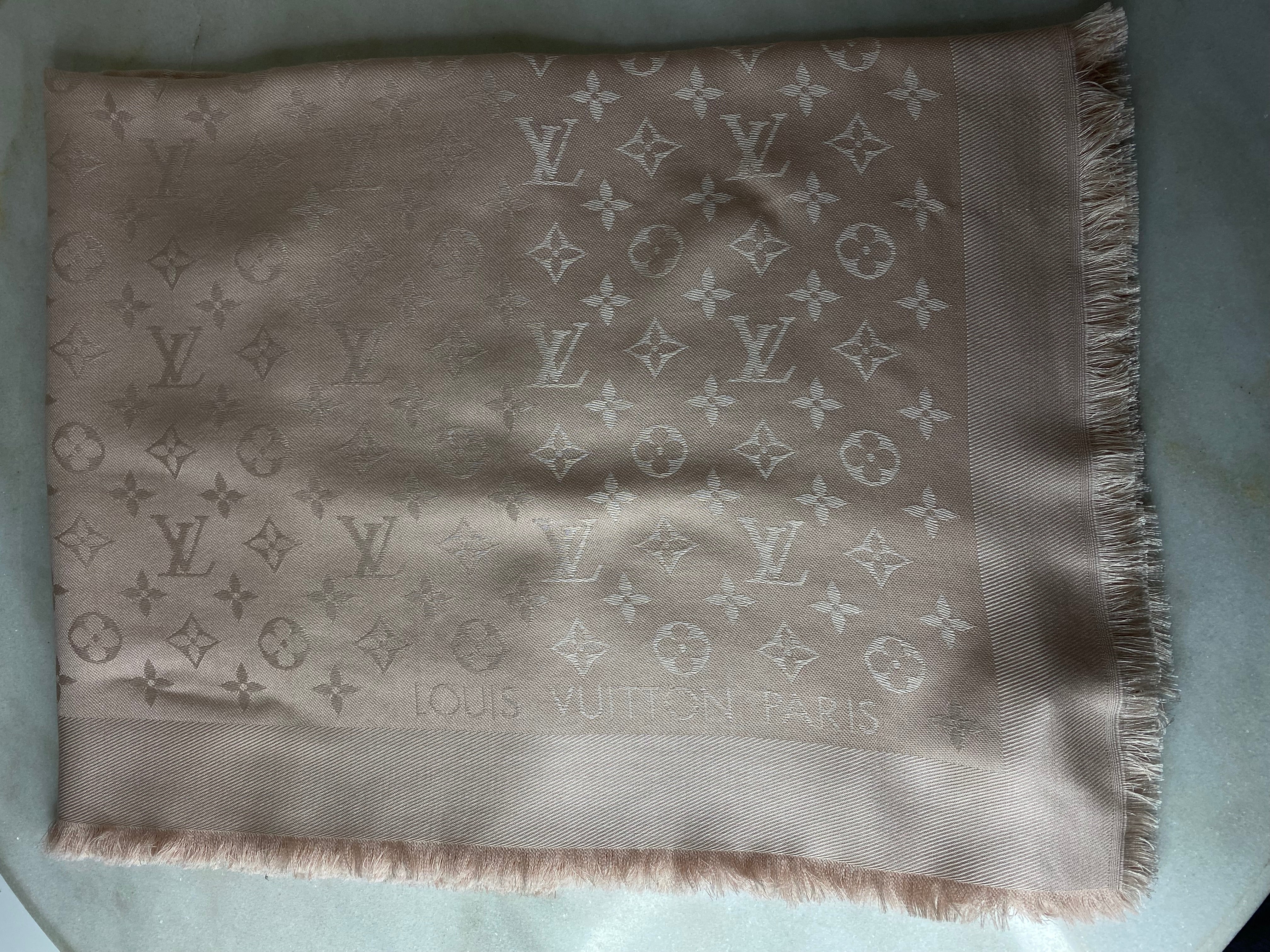 Louis Vuitton Pink Monogram Wool Scarf