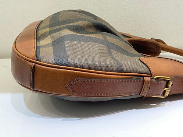 Burberry Camel House Check Hobo Bag