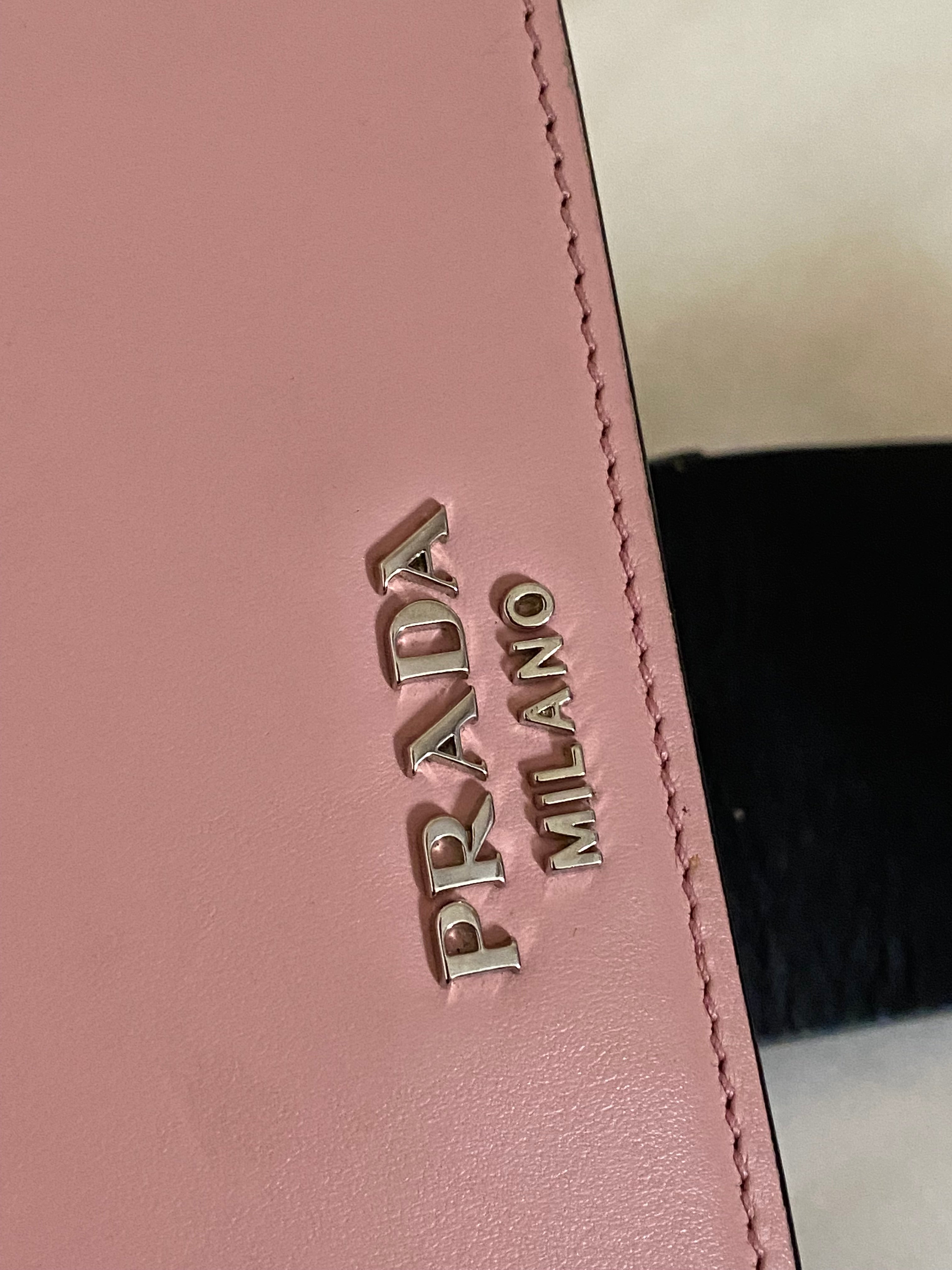 Prada Pink City Calf Plex Crossbody Bag