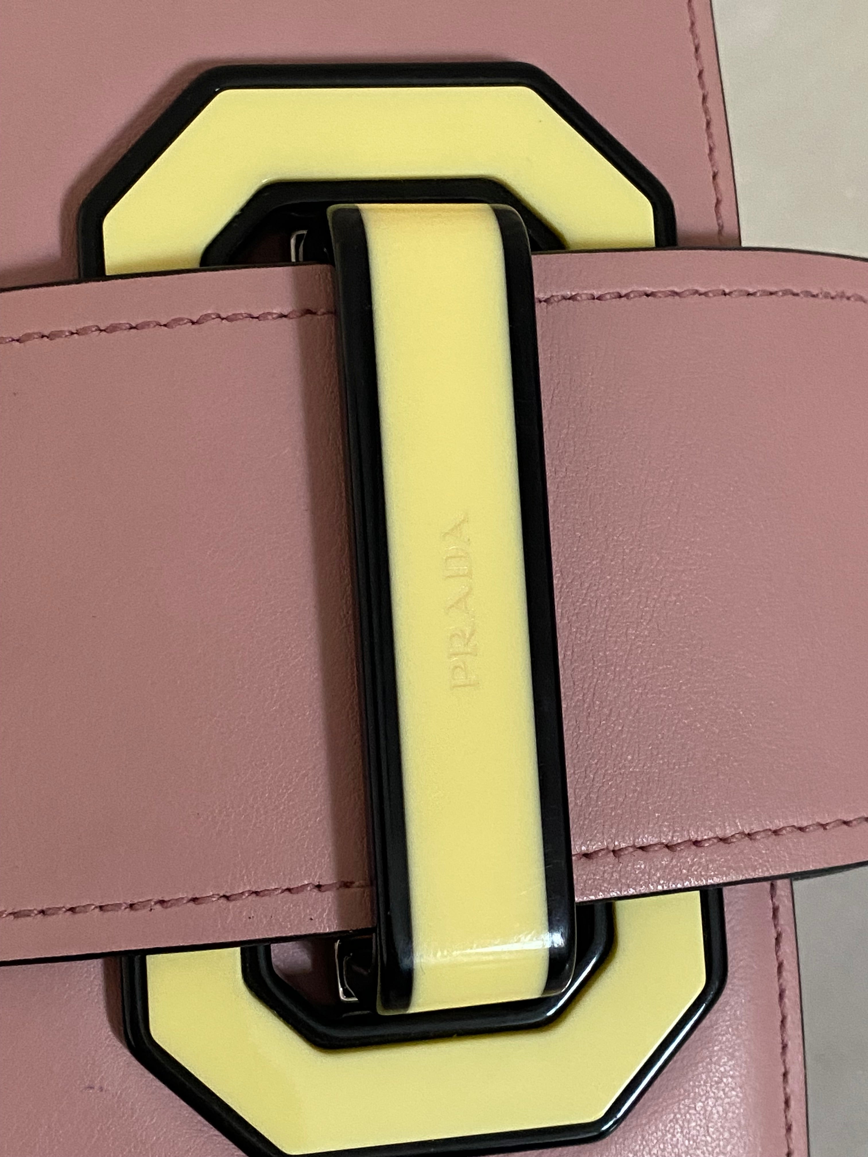 Prada Pink City Calf Plex Crossbody Bag