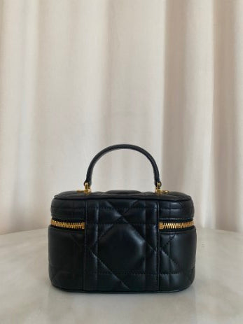 Christian Dior Black Caro Mini Vanity Case