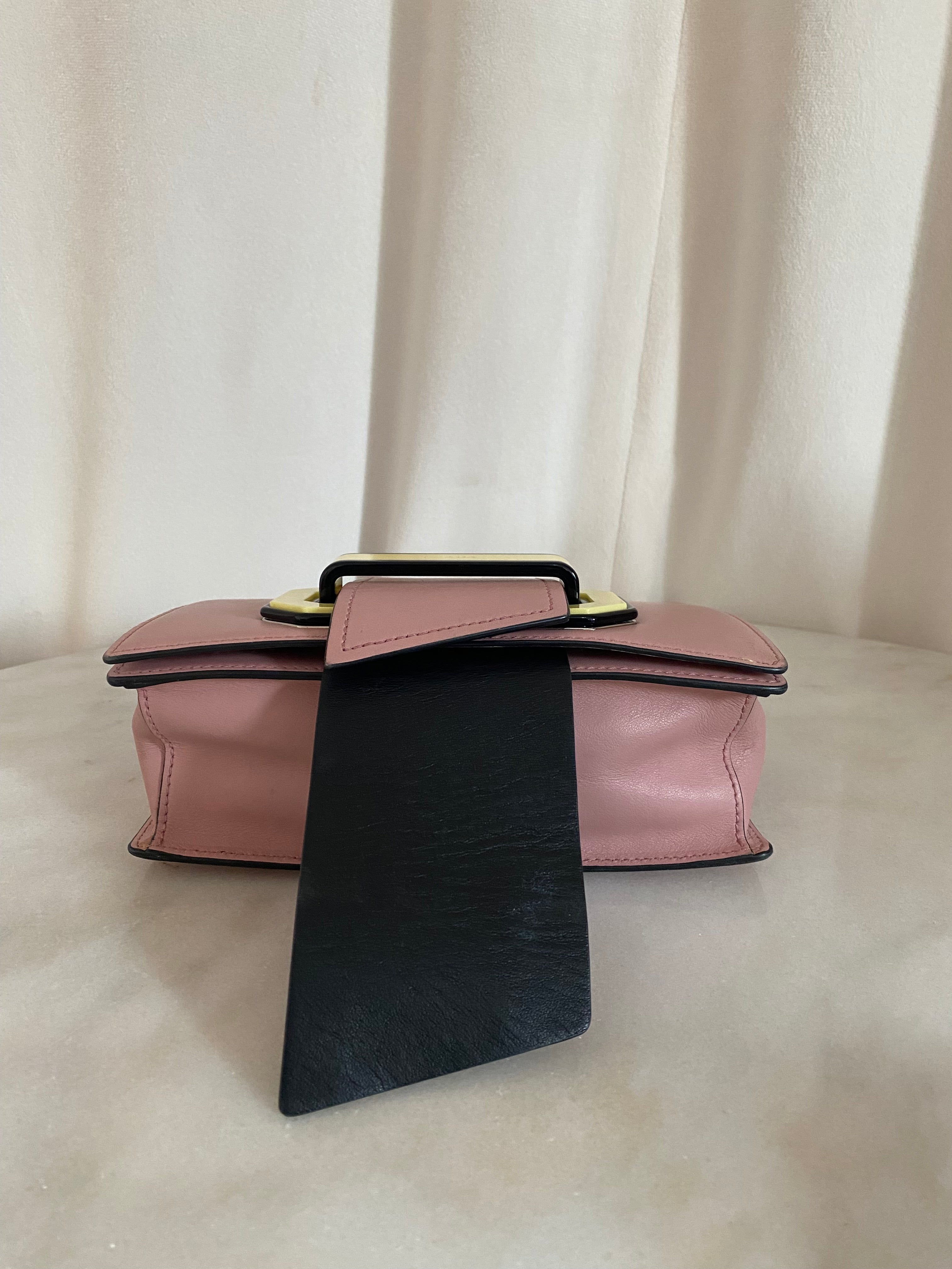 Prada Pink City Calf Plex Crossbody Bag