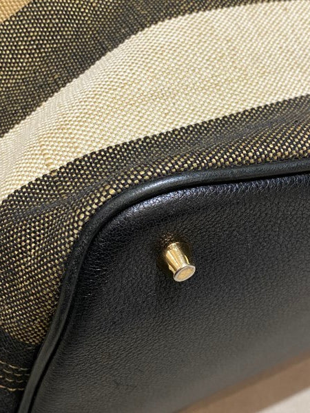 Burberry Black Brit Check Ashby Bucket Bag