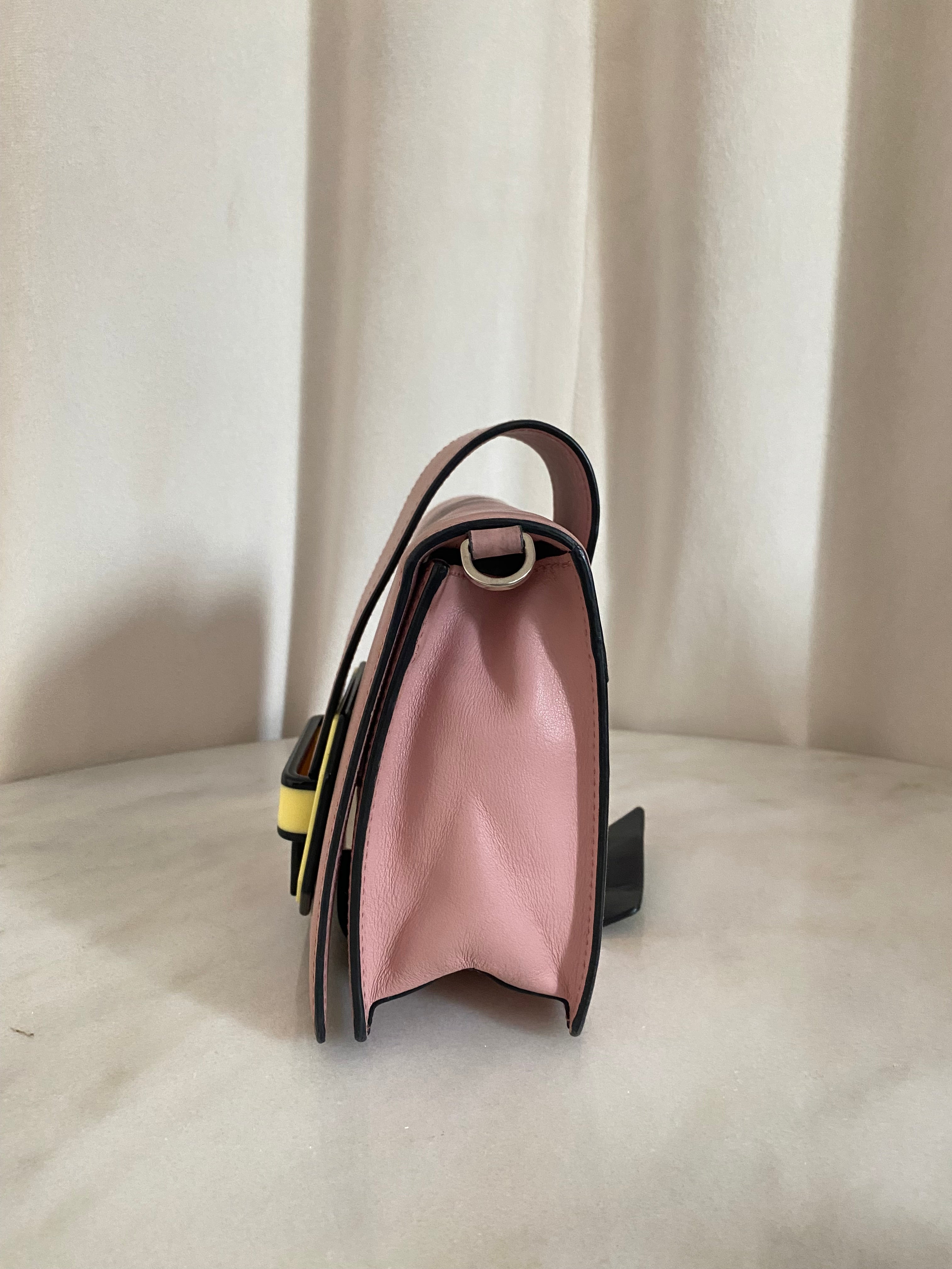 Prada Pink City Calf Plex Crossbody Bag