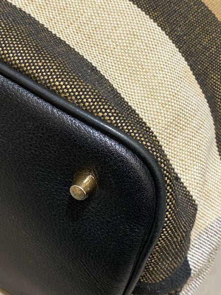 Burberry Black Brit Check Ashby Bucket Bag