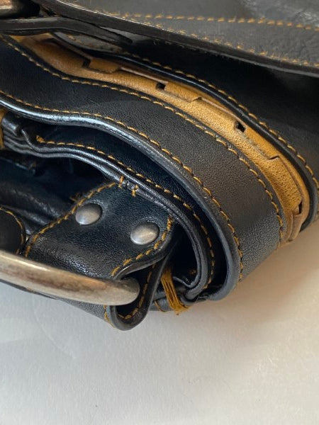 Christian Dior Black Vintage Saddle Bag