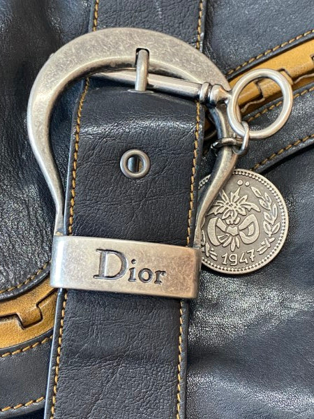 Christian Dior Black Vintage Saddle Bag