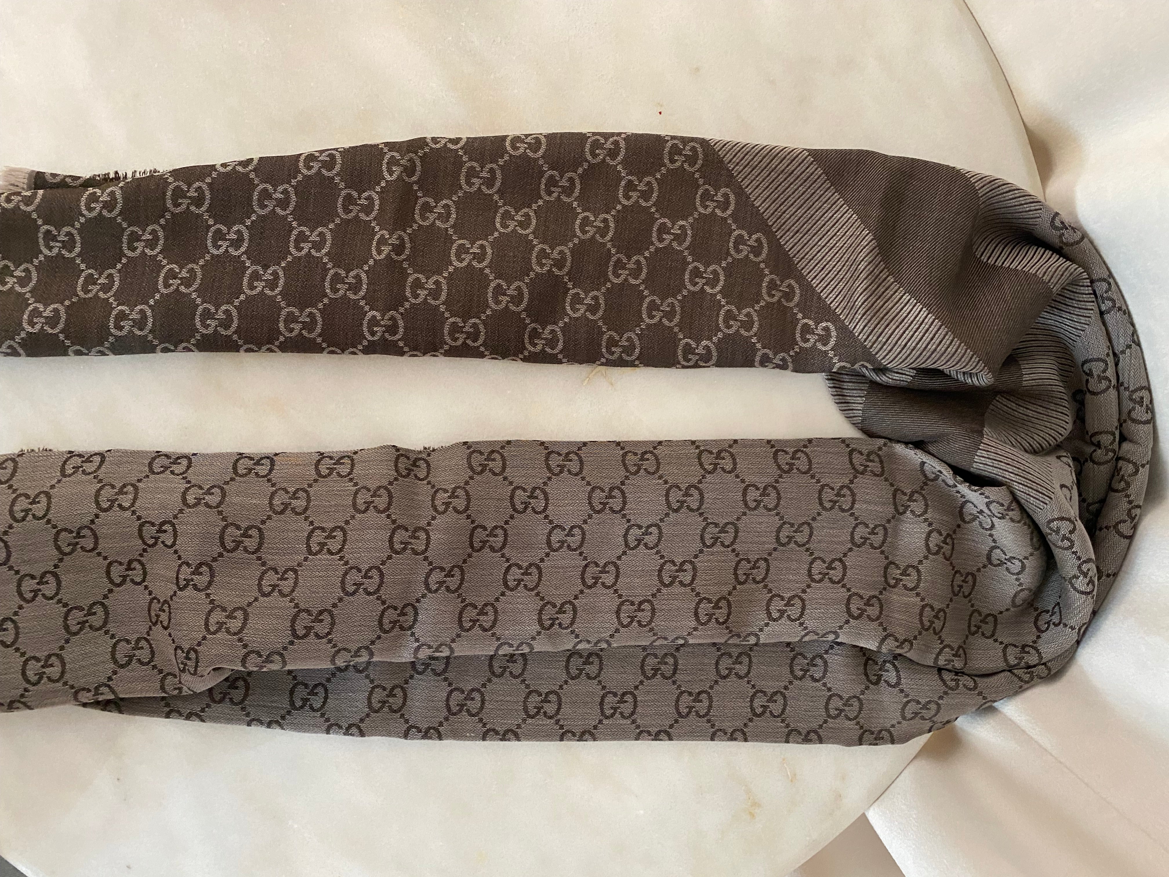 Gucci Dark Brown GG Scarf