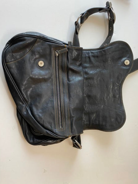 Christian Dior Black Vintage Saddle Bag