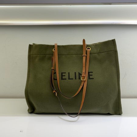 Celine Green Tote Square Cabas Bag