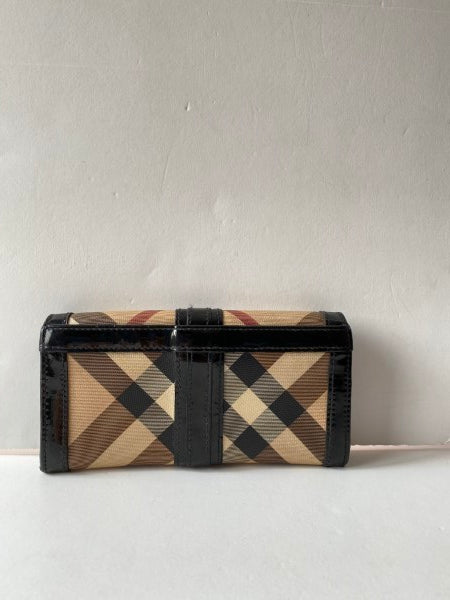 Burberry Black Nova Check Long Wallet