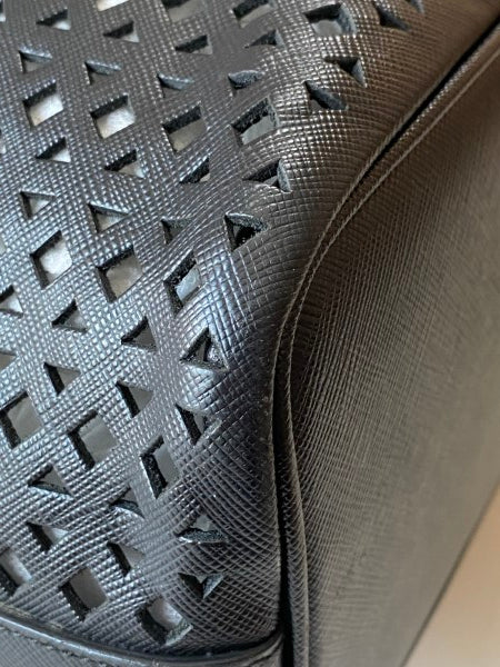 Prada Black Perforated Tote Bag