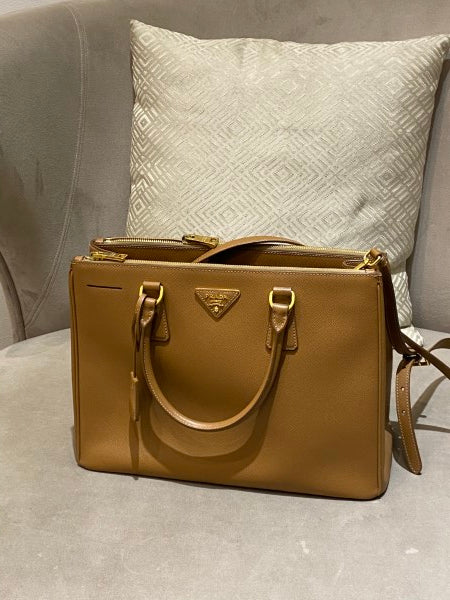 Prada Brown Lux Galleria Large Tote Bag