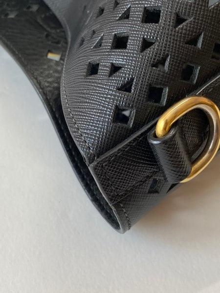 Prada Black Perforated Tote Bag