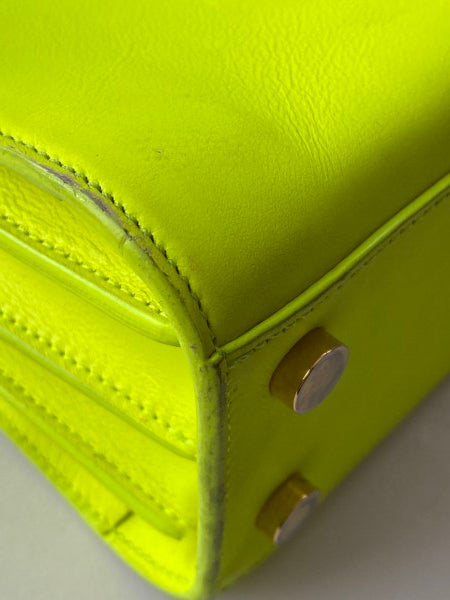 YSL Lemon Green Sac De Jour Nano Tote Bag