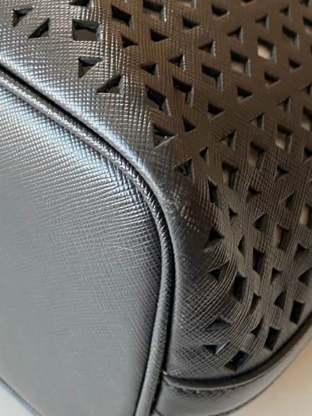 Prada Black Perforated Tote Bag