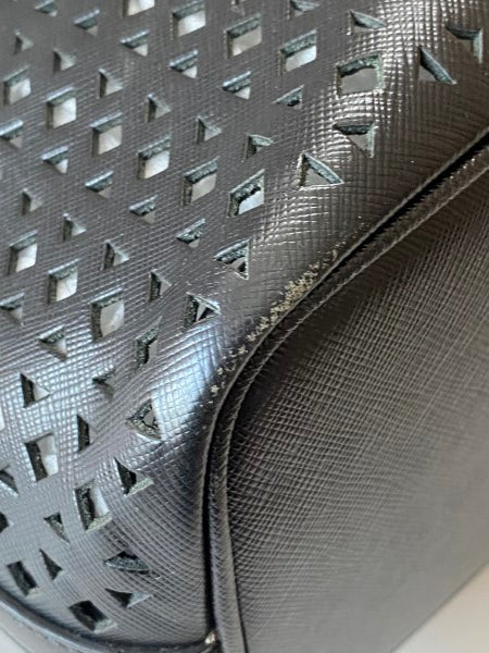 Prada Black Perforated Tote Bag