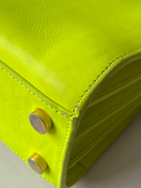 YSL Lemon Green Sac De Jour Nano Tote Bag