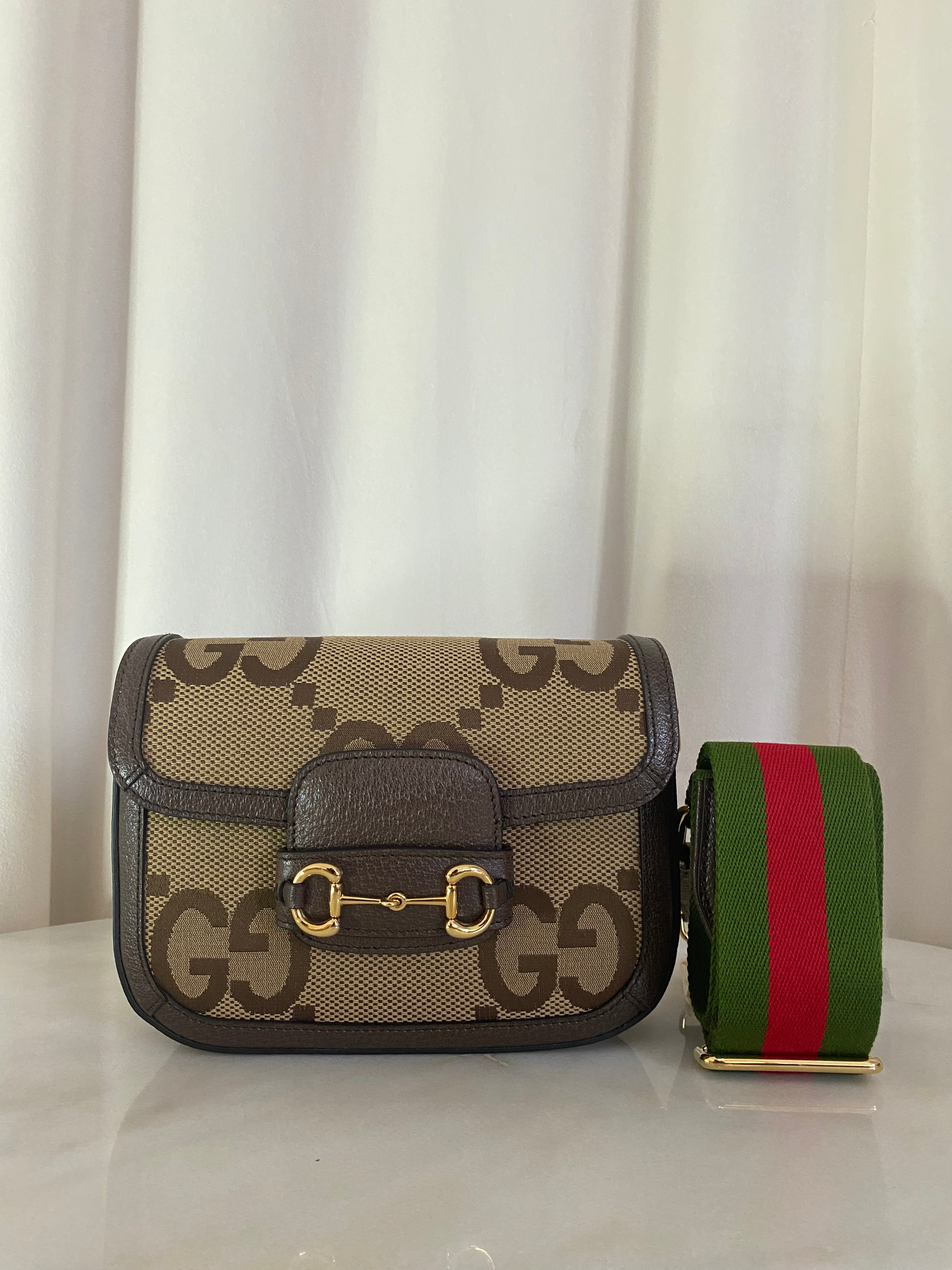 Gucci Bicolor GG Horsebit 1955 Mini Jumbo Bag