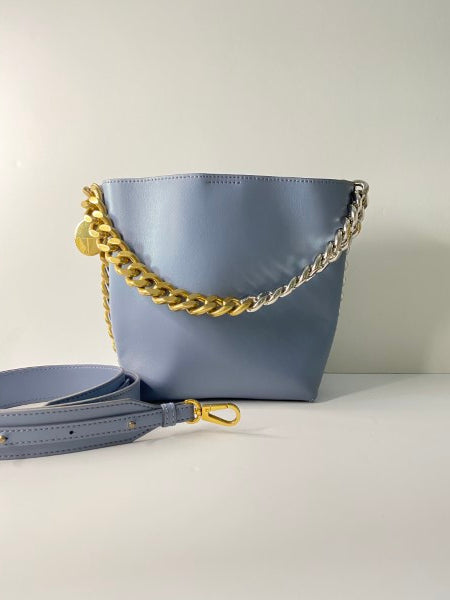 Stella Mccartney Blue Frayme Bucket Tote Bag