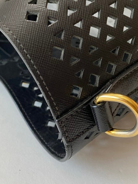 Prada Black Perforated Tote Bag