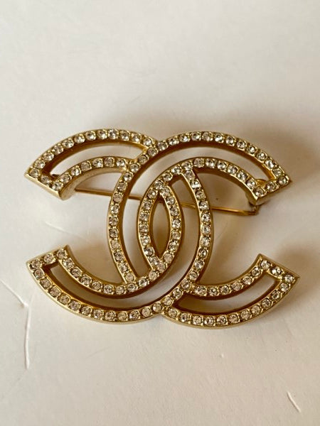 Chanel Gold CC Brooch