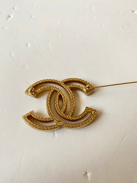 Chanel Gold CC Brooch