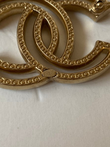 Chanel Gold CC Brooch