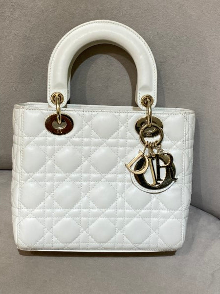 Christian Dior White Lady Dior Small Bag