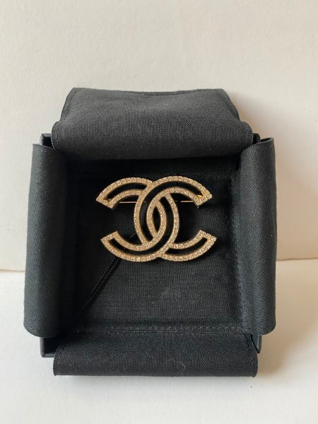 Chanel Gold CC Brooch