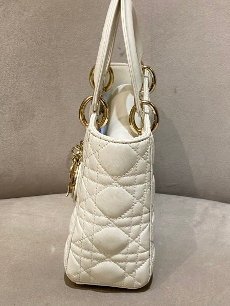 Christian Dior White Lady Dior Small Bag